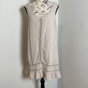 Michael Stars Gauze‎ Dress Sleeveless Crochet Trim Casual Dress Size M